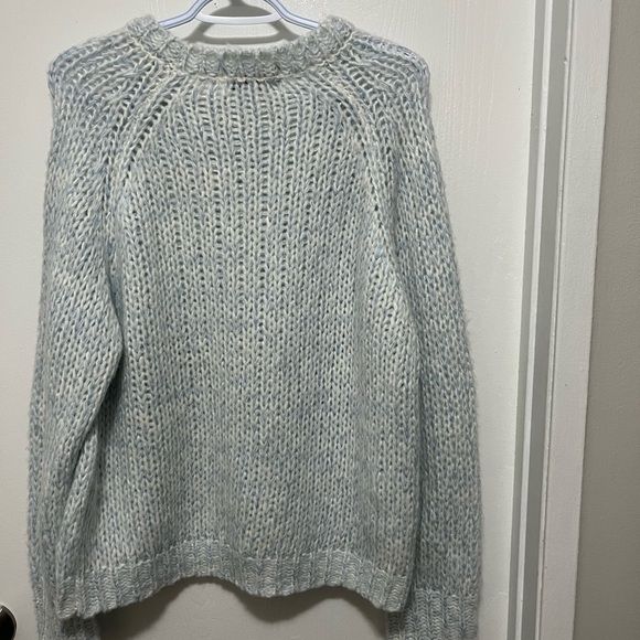 Large John+Jenn Knit Women's Sweater in 2 tone blue and white - Picture 2 of 3